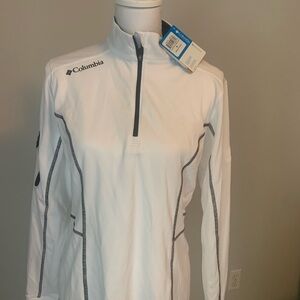 Columbia Golf White Pullover with Black Trim